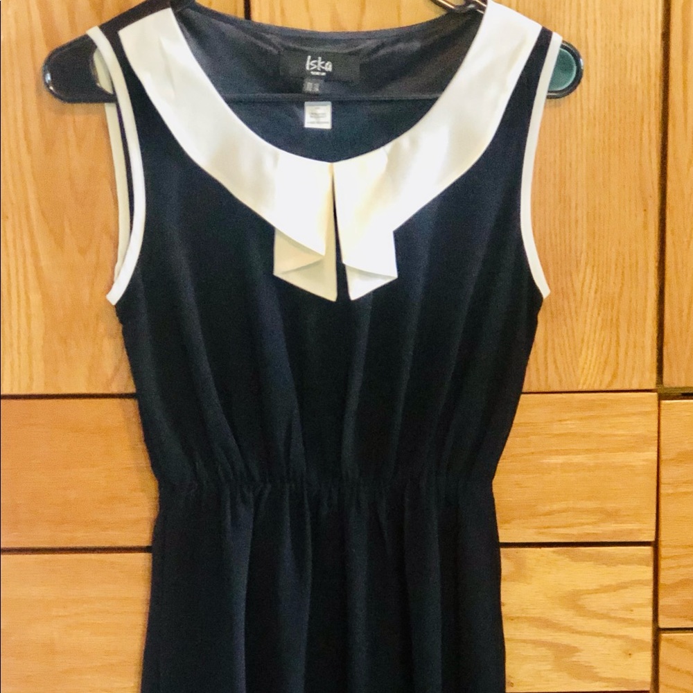Black & Cream Dress Pretty Collar Small